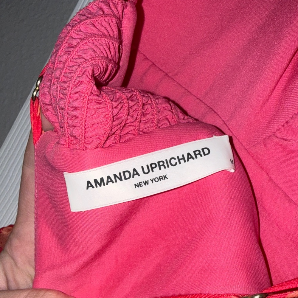 Amanda Uprichard Pink Floral Tiered Spaghetti-Strap Gown - Picture 2 of 14